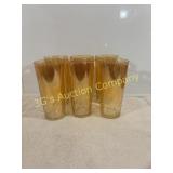 Lot of 6 Marigold Carnival Glass Glasses