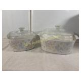 Lot of 2 Vintage Corning Ware Casserole Dishes