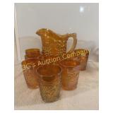 Lot of 9 Vintage Imperial Carnival Glass Water Set