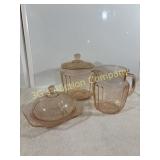 Lot of 3 Federal Pink Depression Glass Items