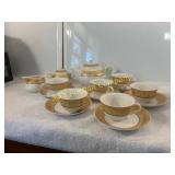 Vintage Autumn Gold Porcelain Tea Set