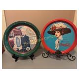 Lot of 2 Coca Cola Advertisement Trays
