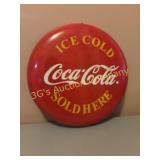 Metal Coca Cola Button - 12" Diameter
