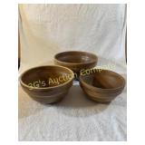 Lot of 3 Vintage Ceramic Stoneware Bowls