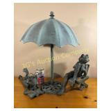 Bronze Colored Iron Frog Figurine Set