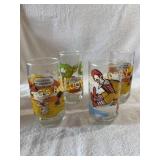 Lot of 4 McDonalds 1983 Camp Snoopy Glasses