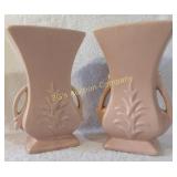 Lot o 2 Vintage McCoy Pottery Vases 40