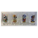 Lot of 4 VintageWalt Disney World Drinking Glasses