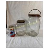 Lot of 2 Vintage Metal Jars with Lids