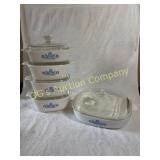 Lot of 5 Corning Ware Blue Cornflower Pattern