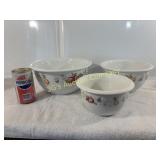 Lot of 3 Corelle Stonware Nesting Bowls