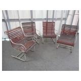 (4) White Wrought Iron Patio Chairs