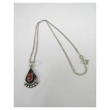 Signed C David Sterling Silver & Red Coral +