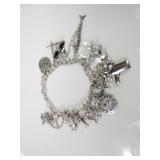 925 Sterling Silver Loaded Charm Bracelet