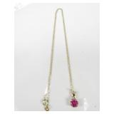 Gold Over 925 Silver Pink Sapphire & Diamond +
