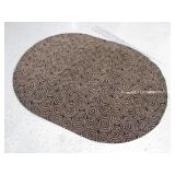Oval Black Spiral Design Rug