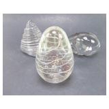 (3) Glass Paper Weights