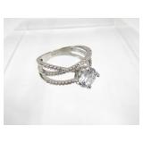 Sterling White Sapphire Fashion Ring Size 10