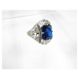 Sterling Sapphire Ring Size 7
