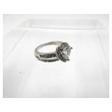 Sterling White Sapphire Wedding Set Size 6