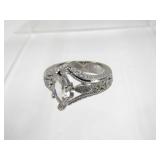 Sterling White Sapphire Ring Size 6.5