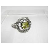 Sterling Yellow Citrine Ring Size 6