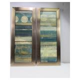 (2) Brown/ Blue Wall Decor