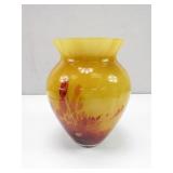 Yellow Art Glass Vase