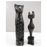 Wooden Cat Statues
