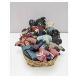 Vintage Cloth Dolls in Basket