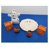 (6) Halloween Decor Set: Ghost and Pumpkin Themed