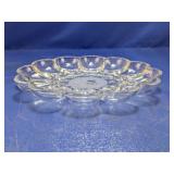 (1) Glass Deviled Egg Tray with Floral Design