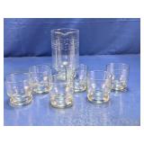 (7) Glassware Set with Pitcher and Glasses