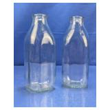 (2) Vintage Glass Milk Bottles