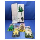 (5) Christmas Solar Stake and TY Beanie Baby Bears