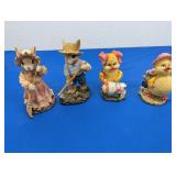 (4) Easter Figurine Set: Bunnies and Chicks