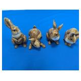 (4) Ceramic Bunny Figurine Set