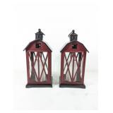 (2) Rustic Barn-Style Lanterns