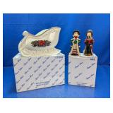 (3) Princess House Christmas Sleigh & Caroler