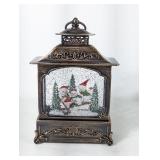 Illuminated Snow Globe Lantern w/Snowman Scene