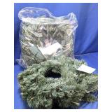 (2) Pre-Lit Artificial Christmas Wreaths