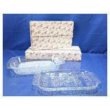 (2) Famosa Crystal Serving Trays - Made in France
