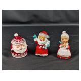 (3) Santa & Mrs. Claus Salt and Pepper Shaker Set
