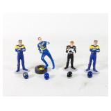 (4) NASCAR Driver Figurines with Helmets