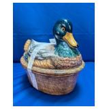 (1) Vintage Mallard Duck Covered Dish