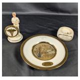 Chokin Swan Plate & Healing Touch Music Box
