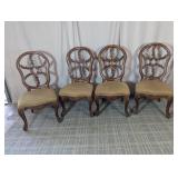 (4) Vintage Carved Wood Dining Chairs
