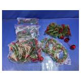 (3) Sets of Holiday Floral Arrangements with Bells