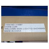 (1) Lighted Snowman Welcome Sign