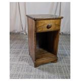 Vintage Wooden Nightstand w/Drawer